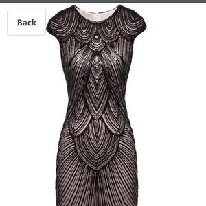 1920s Sequined Embellished  Hem Flapper Dress